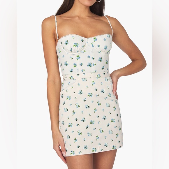 NWT WeWoreWhat Watercolor Ditsy Floral Cutout Skirt - Picture 7 of 7